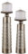 Dublin Dekorativer Kerzenhalter, 2er-Set – Home Decor Stumpenkerzenständer, Couchtisch, Kaminsims, Dekoration für Kamin, Wohn- oder Esszimmertisch, in Geschenkbox (gebürstetes Silber)