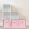 6 10 Cube White Bookcase Step Ladder Wooden Display Unit Shelving Storage Bookshelf Shelves (6 Ladder, Pink)