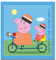 Aufnäher/Bügelbild - Peppa Wutz Fahrrad - blau - 6,5 x 7,0 cm - by Entertainment One © Patch Aufbügler Applikationen zum aufbügeln Applikation Patches Flicken