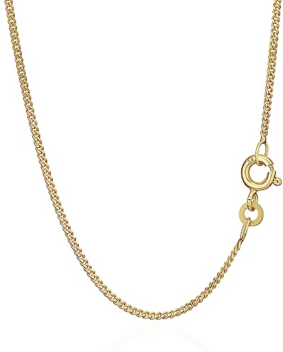 NKlaus 90cm Panzerkette 333 Gelbgold 8 Karat elegante Halskette filigrante Breite 1,4mm Collier 4,7g schwer 8992