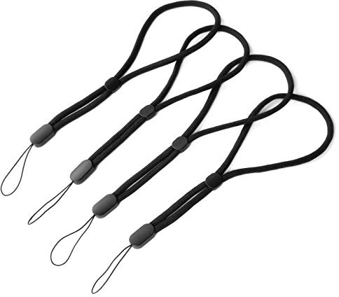 trage.band® dragonne courte réglable pour poignet, 4 pcs noir