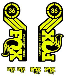 STAR SAM Autocollants compatibles avec fourche Fox Factory Fork 36 29 Jaune fluo 1 cm