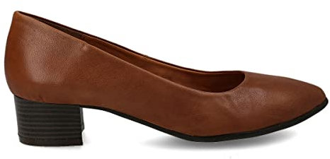 PAYMA - Damen Leder Schuhe Pumps mit Integrierter Gel Einlegesohle. Kleid Schuhe aus Spanien. Absatz 3 cm. Farbe: Braun 3cm, Größe: EU 37