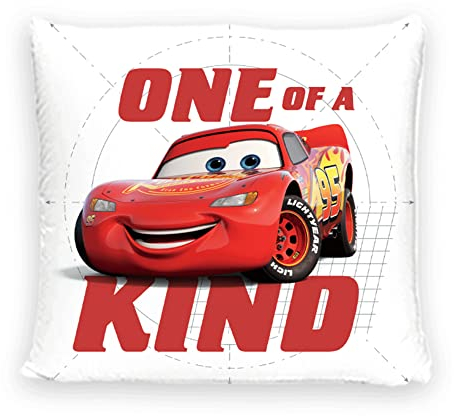 Disney Home Cars - Dekokissen mit Füllung und Reißverschluss - 40x40 cm - Wurfkissen mit Füllung, tolles Deko-Kissen für Sofa, Couch, Wohnzimmer und Schlafzimmer - weiches Kuschelkissen