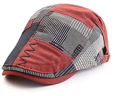QICHEN Herren Baumwolle Schiebermütze Vintage Patchwork Schirmmütze Ivy Newsboy Cap