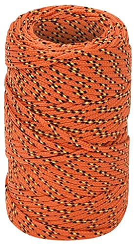 vidaXL Bootsseil Ankerleine Festmacher Tauwerk PP Leine Seil Tau Polypropylenseil Geflochten Flechtleine Orange 2mm 25m Polypropylen