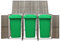 Tidyard Mülltonnenbox für 3 Tonnen Mülltonne Müllbox Mülltonnenverkleidung Müllcontainer Gerätebox Grau 207x80x117 cm Poly Rattan