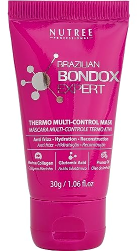 HAARPFLEGEMASKE FÜR GESCHÄDIGTES HAAR BRAZILIAN BONDOX 30 g | Thermoaktive Maske für trockenes, krauses Haar | Formaldehydfrei & tierversuchsfrei | Ergebnisse bis zu 1–3 Monate | Mit Mandelöl