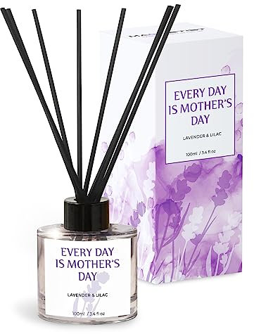 Room Fragrance Reed Diffuser - Lavender & Lilac Reed Diffuser - Scented Reed Diffuser & Mum Diffuser Reed - Reed Diffuser for Bathroom, Gifts For Mum, Gift For Mothers Day, 100ml (3.4oz)/12 Weeks