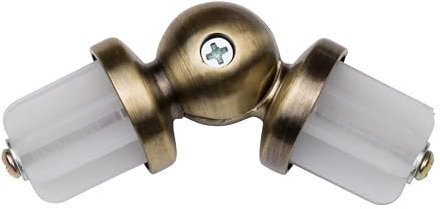 RENA Gardinenstange Eckverbinder aus Metall Verbinder für Gardinenstangen Vorhangstangen Winkelverbinder Gardinen Antik Gold 25 mm