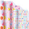 Holijolly Birthday Wrapping Paper Roll - MIni Roll - Ice Cream/Ballon / Happy Birthday Schriftzug für Geschenkpapier, DIY Craft - 43,2 CM×3 M - 3 Rollen (42.5 sq.ft.ttl.)