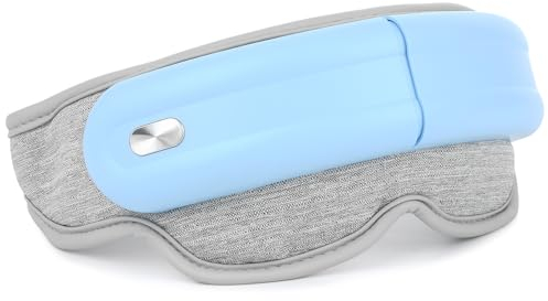 Mafiti Eye Massager with Heat and Vibration, Lightweight Rechargeable Heat Eyes Mask with Air Compression and Bluetooth Music for Relaxation,Blue