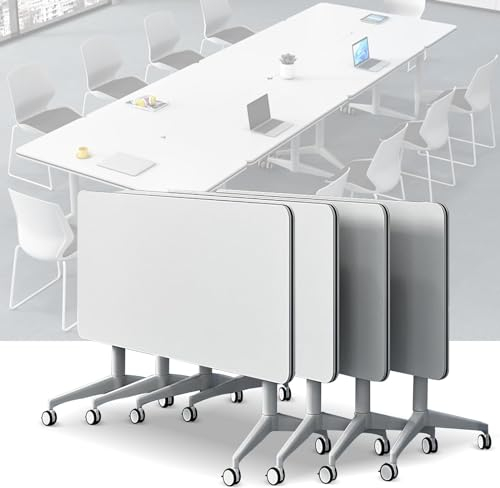 Schreibtisch Klappbar - Konferenztisch - Klappbarer Konferenztisch Mit Leisen Rädern, Besprechungstisch, Moderner Großer Mobiler Besprechungstisch, Konferenzraumtische Aus Stahl (Color : 4PCS, Size
