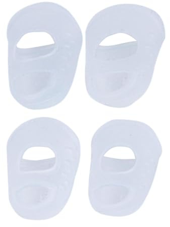 Guitar Fingertip Protector, Finger Guards for Guitar Players - 4 Pieces Soft Breathable Silicone Finger Guards, Finger Sleeve, Thumb Picks, Small Guitar Nails for Stringed Instruments