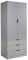 Home Source 2 Door 3 Drawer Wardrobe with Clothes Hanging Rail Storage Shelf Bedroom Organiser, Grey