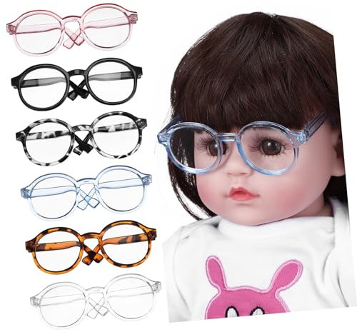 BESTonZON Puppen Mini Brillen Set 6 Stück Kunststoff Kleine Brillen Für Baumwollpuppen Puppensonnenbrille Mini Zubehör Zum Basteln Und Puppenhaus