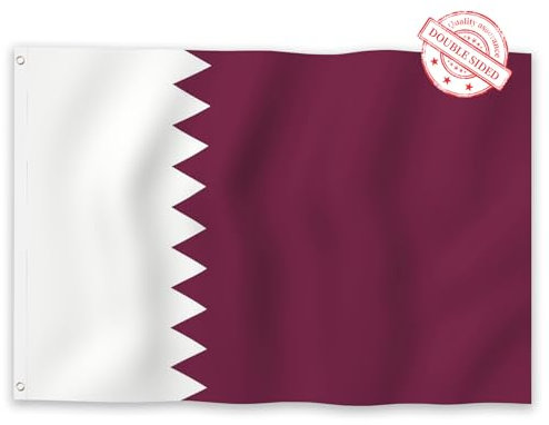 Aoihrraan Qatar Flag 60x100cm Double Sided State Of Qatar Flaggen Banner Für Outdoor Feiern Haus Garten Veranda Party Dekoration Flaggen Mit 2 Stabilen Ösen Präzision Maschine Genäht