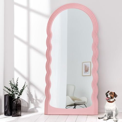 LEBENSwohnART Extravaganter Rundbogen Design Spiegel 160x80cm Formosa rosa modern Wandspiegel