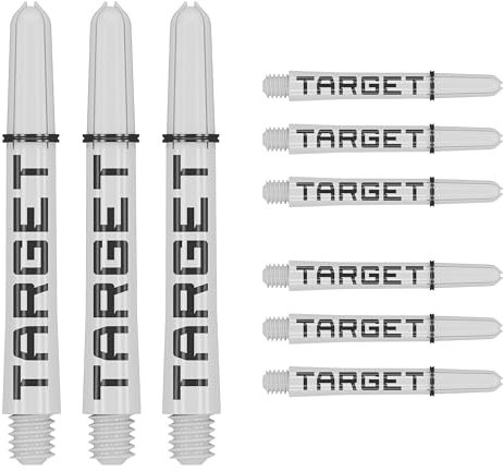 Target Darts Pro Grip Tag Shaft (9er Pack) Multipack Shafts, Profi Dart Zubehör, Dart Shaft Set – Schwarz & Weiß, Länge: Intermediate