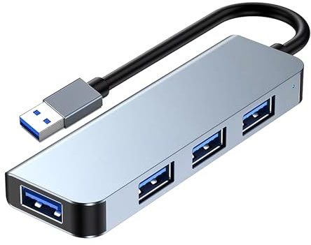 BOULTON USB Hub 3.0 | 4-Port USB Ultra Slim Data Hub USB-A Splitter Extension Hub | USB-A Dock Adapter for Keyboard Mouse Flash Drive Printer | Multi USBA Cable Lead USBA Switch