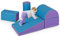 COSTWAY 5 TLG. Schaumstoffbausteine, Riesenbausteine zum Toben und Klettern, Softbausteine aus Schaumstoff, Großbausteine Mehrfarbig, Bauklötze für Babys und Kleinkinder (Blau + Lila)