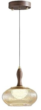 Modern Pendelleuchte Minimalistische Vintage-Hängelampe aus Glas, Mitte des Jahrhunderts, Massivholz-Pendelleuchte, moderner nordischer Kücheninsel-Kronleuchter for Wohnzimmer, Bar, Theke, Esstisch