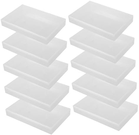 Cabilock Caja De Almacenamiento De Cassette De Audio De 10 Piezas Clear Cassette Cassette Cape Tape Box Recording En Cassette Cadena Soporte De Cinta Música Organizador De Cassette