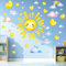 SHUHCING Große Wandtattoo Sonne, Wandaufkleber Wolke, Selbstklebend Wandsticker für Spielzimmer Kinderzimmer Babyzimmer