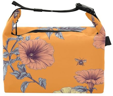 Wudan Beauty Petunia - Borsa termica per il pranzo, isolata, a prova di perdite, per adolescenti e palestre