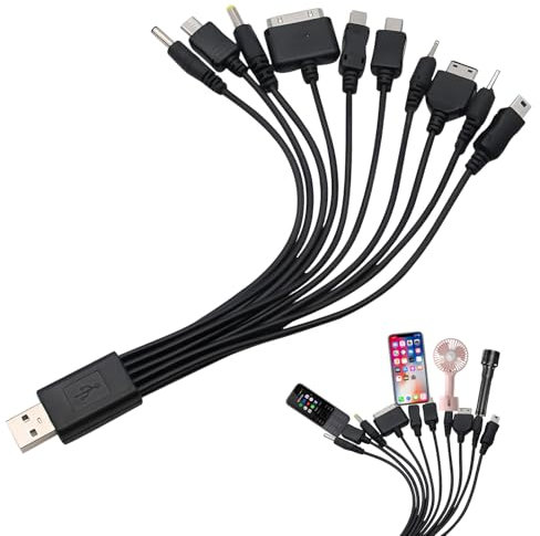 10 In 1 Universal Charging Cable,10-In-1 Universal Charging Cable,Charging Cables for Multiple Devices,Multiple Charger Cable,Universal Phone Charger Compatible with Samsung,Huawei,Sony,Nokia,Psp