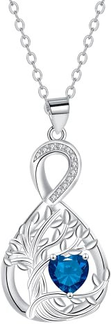 J.MUEN Collar Árbol de la vida Mujer Plata de Ley 925 Colgantes Collar Infinito Regalos para el día de la Madre para Mujeres, Regalos de Cumpleaños.