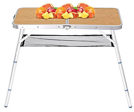 BK&MF Outdoor Folding Picknick Camping Tisch, Ultralight Aluminium Portable Reise Grill Tisch mit Tragetasche Höhe justierbar für Party Camping,A,80x40x70cm(31x16x28inch)
