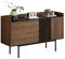 Azkoeesy Sideboard mit 2 Schubladen und Türen, 130 cm, Buffetschrank Kommode im Industrial-Stil, Tischplatte mit Fallschutz, für Wohnzimmer und Esszimmer (Walnuss)