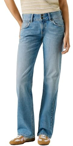 Pepe Jeans Damen Straight Jeans LW Venus Jeans, Blau (DENIM-2VC), 28W / 30L, Blau (Denim-2vc), 28 W/30 L