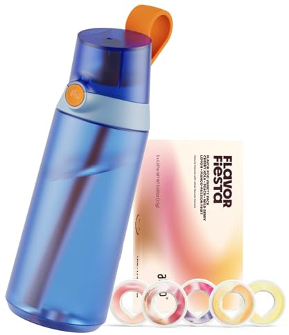 Air up® Wasserflasche (620ml) Click Original Starter-Set mit Kapseln in 5 Geschmacksrichtungen | zuckerfreie Aromatisierung | spülmaschinenfest, BPA-frei (Delfin Blau)