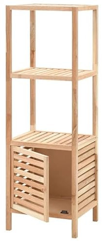 Eleganz Armoire de salle de bain en bois massif de noyer - 39,5 x 35,5 x 123 cm - Ensemble de meubles de salon élégant et durable - Parfait pour les petites pièces et les aménagements modernes