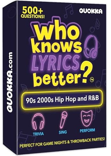 Quokka Family Party Games - Card Games for Adults - Music Trivia | Who Knows Lyrics Better - 500+ Lyric Challenges - The Ultimate Music Trivia for Game Night - Fun Games for Adults, Teens