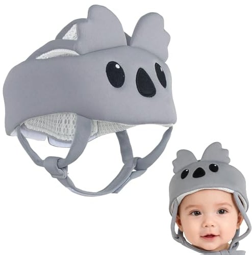 Gxdamxz Kopfschutz Baby Head Protector 360° Anti Kollision Babyhelm Verstellbarer, Grauer Koala
