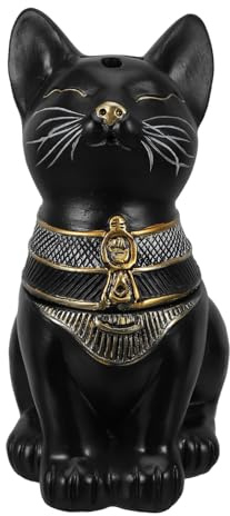 DECORNIJIA Porte-Parfum Brûleur Décoratif en Résine Élégant Noir de Chat Égyptien Parfum Doux pour Bâtonnets de Parfum Bureau ou Espace de Travail