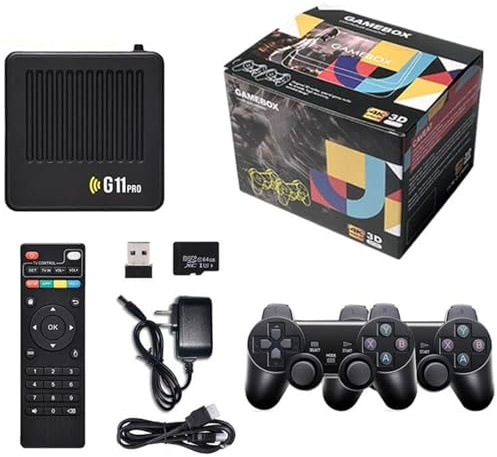 Plus de 2400 jeux console de jeux vidéo Plug & Play avec 2 manettes sans fil, 128 Go de stockage pour TV