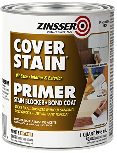 Zinsser 03504 Cover Stain Interior/Exterior Oil Primer Sealer, 1-Quart, White