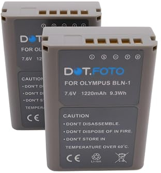 2 x Dot.Foto BLN-1 Premium 7.6v / 1220mAh Batterie Rechargeable pour Olympus Om-D E-M1, E-M5, E-M5 II, Pen E-P5, Pen-F, HLD-6