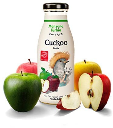 CUCKOO FRUITS - Pack Zumo de Manzana Turbia, Zumo Artesanal, 25 cl (Pack de 24)