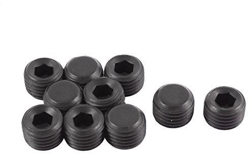 Sourcingmap M14x1.5mm Pitch Hex Socket Set Cap Point Grub Screws Black 10pcs