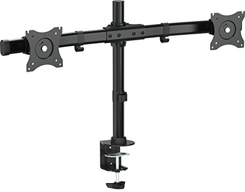 VIVO Dual Monitor Curved Horizontal Array Desk Mount Stand fits Screens up to 27 inches (STAND-V002E)