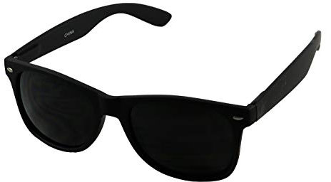 ShadyVEU Super Dark Black Lens Round Sunglasses UV Protection Spring Hinge Soft Matte Frame Fashion Shades, Black, M