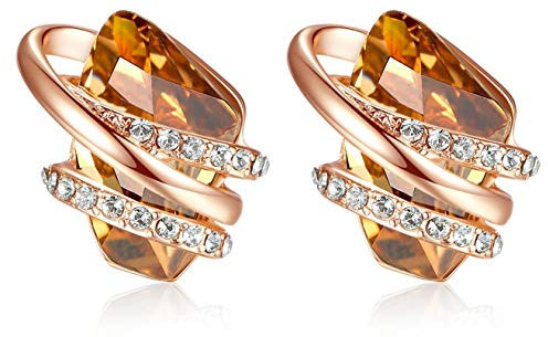 Leafael Pietra dei desideri Orecchini Donna Argento o oro rosa, Pietra di nascita orecchini da donna con cristalli curativi, Senza allergie gioielli donna, Regalo Donna con scatola regalo inclusa