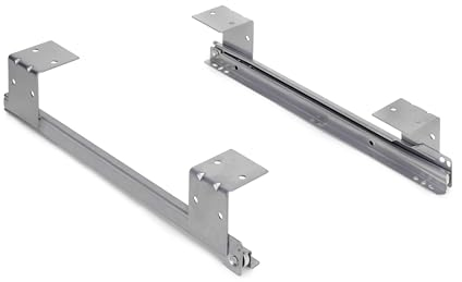 Emuca 3026025 Set di guide con cuscinetti a rulli per cassetto/ripiano porta-tastiera, Grigio