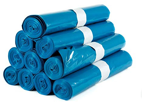 Hygiene VOS 250 Stück Stabile Müllsäcke Abfallsack 70 cm breit und 110 cm lang - 10 Rollen zu je Blau Müllbeutel mülltüten 120l Fassungsvolumen - Aus Umweltfreundlicher Reyclingfoli