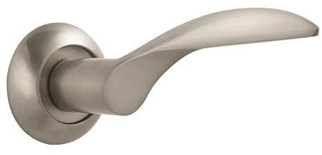 Designer Levers Florentina Lever on Rose Door Handle, Polished Chrome | Fixings included; supplied as a pair; decorative door handle; 12.8 x 4.8 x 7.5; includes fixings - screws and spindle.